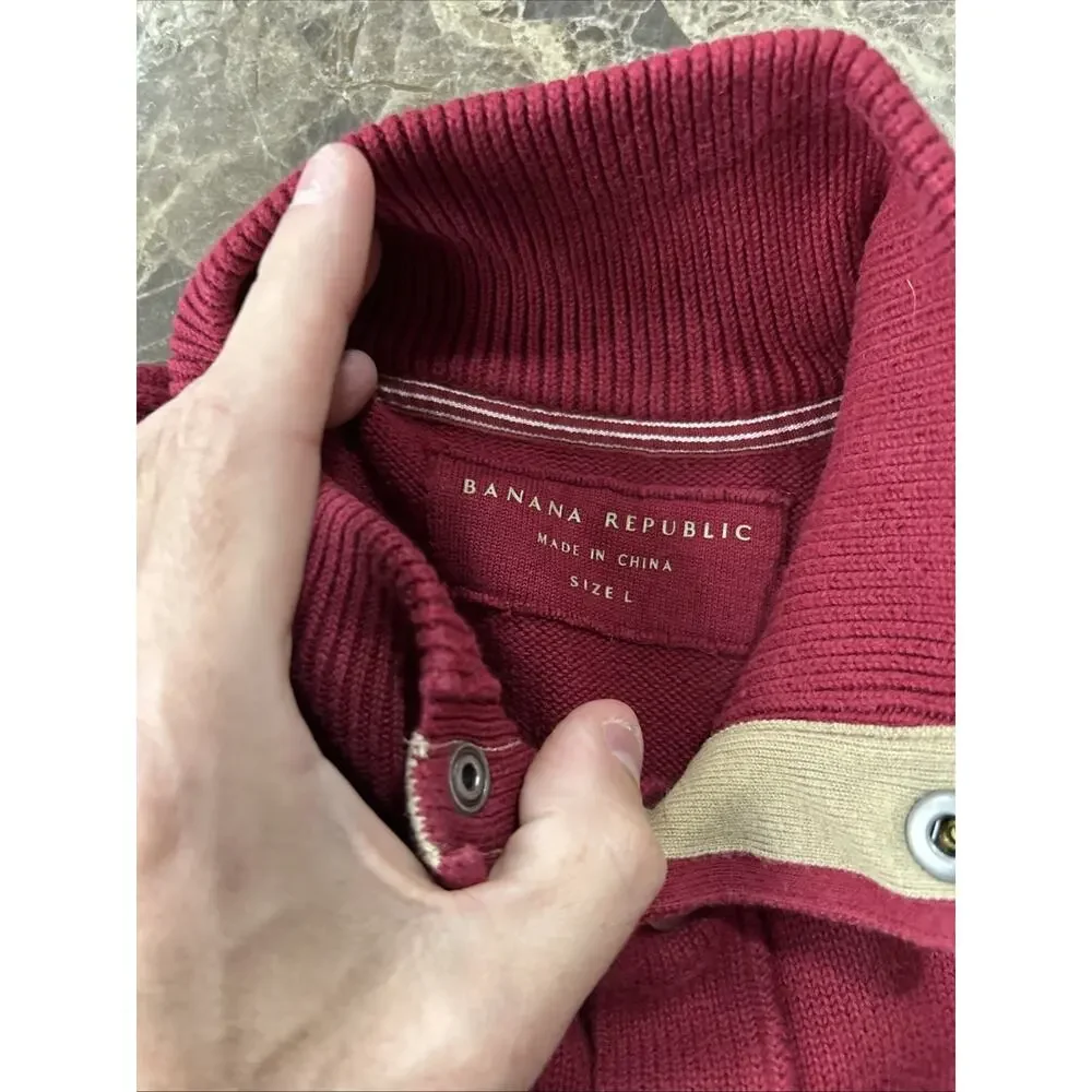 banana republic turtleneck‎ sweater Sweatshirt Mens Large Red